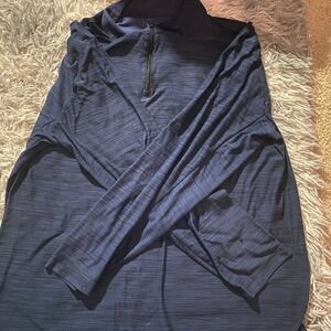 Nike Dri-FIT Mens 1/4 Zip Pullover Shirt Navy Blue Size M Long Sleeve Athletic